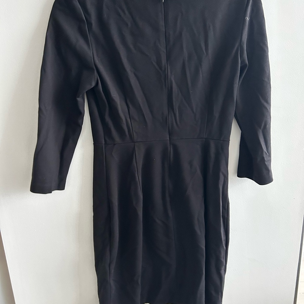 Uniqlo Black Sheath Dress 3/4 Sleeve Crew Neck - Picture 1 of 3